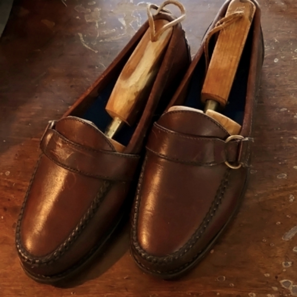 Polo Ralph Lauren Full Leather Upper Strap and Brass Buckle Loafers